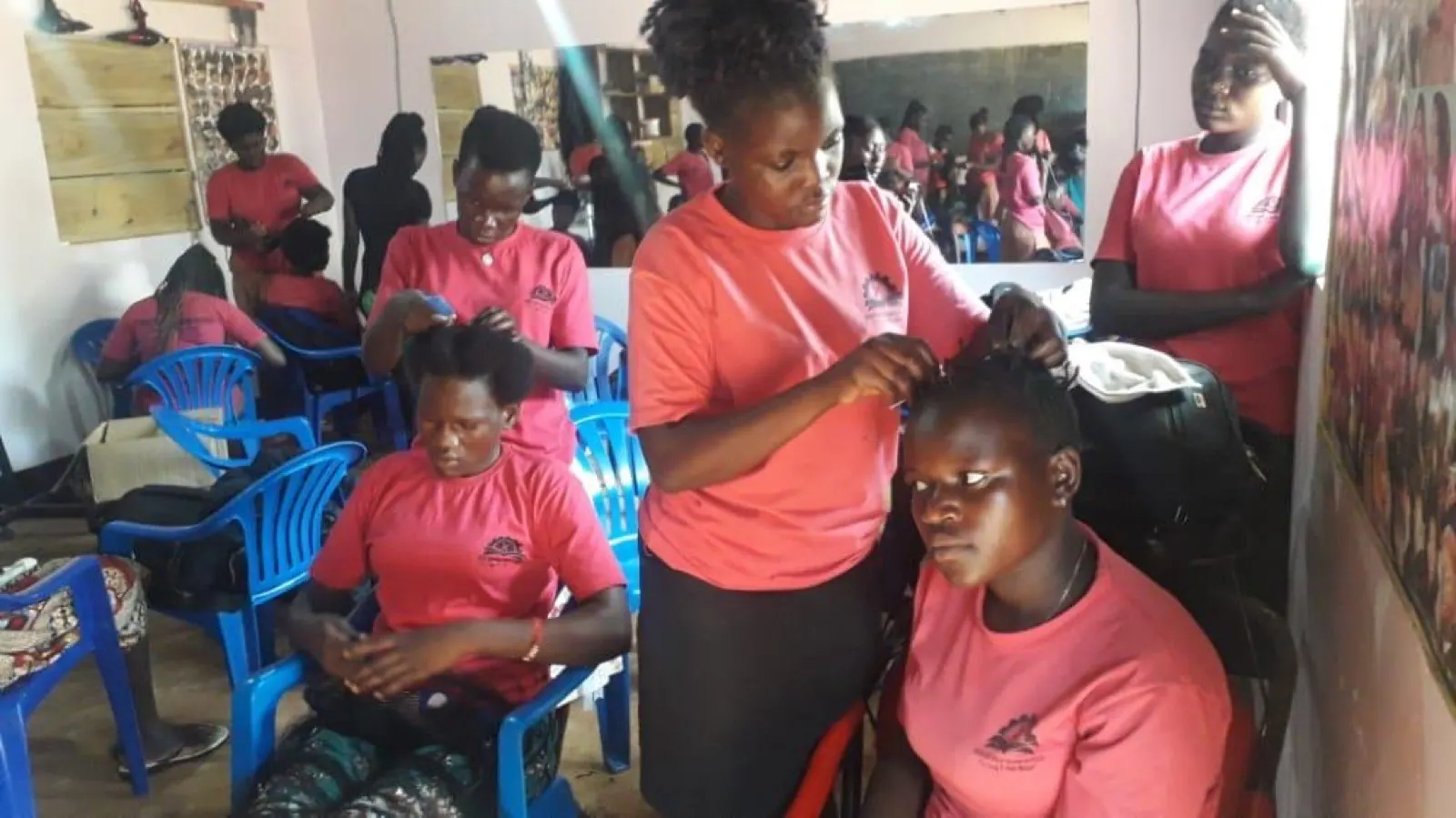 Hairdressing vocational training session